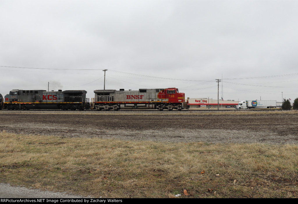 BNSF 728 KCSM 4540